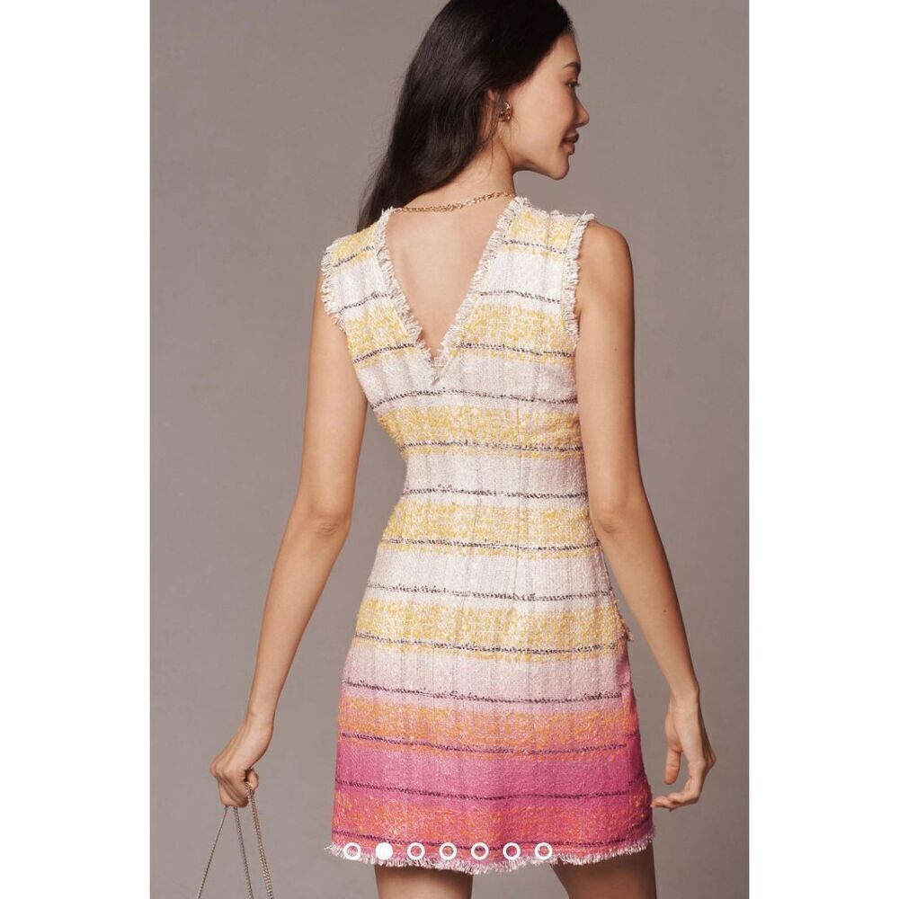 New Anthropologie x Maeve Sleeveless Tweed Mini Dress Size 22 - Picture 8 of 15